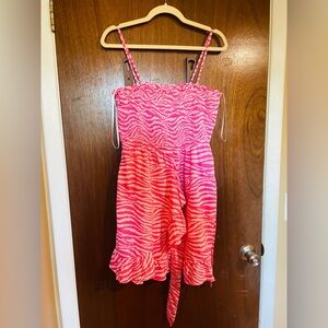 Pretty Cute Stylish Beautiful Vero Moda Flowy Pink Zebra Print Ruffle Wrap Dress